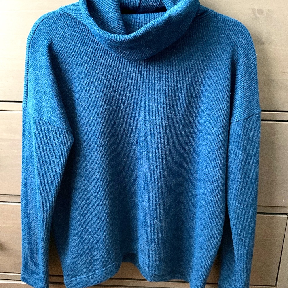Blue turtle neck
